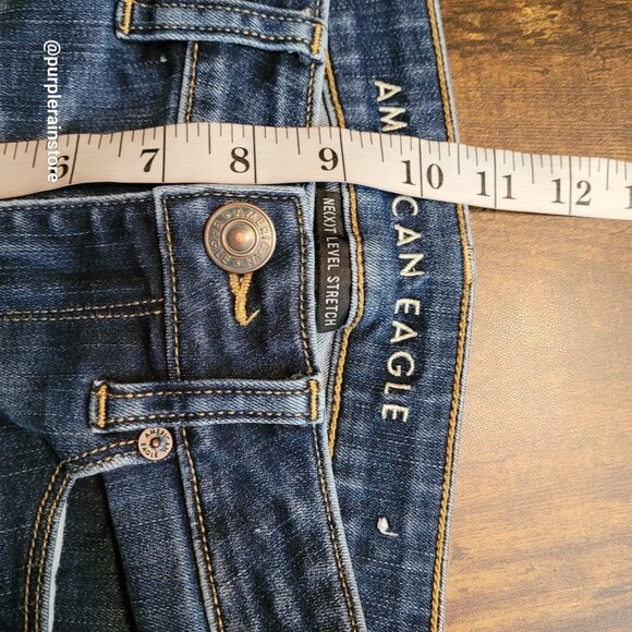 American Eagle Jeans 4 S Skinny Mid Rise Next Level Stretch Medium Dark Wash - Picture 9 of 13
